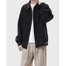 JK010-P85纯色翻领夹克工装男2025新款春秋季百搭宽松简约休闲，男装夹克，电商A178