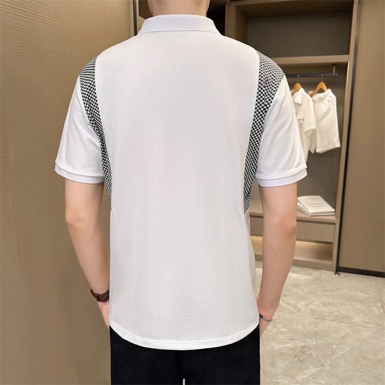 2024夏季新款创意拼接宽松圆领短袖T恤POLO衫男3320-p58控78,男装Polo衫,电商D303
