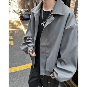 2024年秋季新款港风日系复古vibe宽松垫肩翻领夹克男 JK1338-P63图片