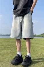 美式高街工装牛仔短裤A451特P35控55，男装牛仔裤，电商A309