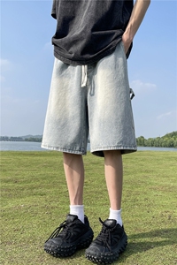 美式高街工装牛仔短裤 A451特P35 控55图片
