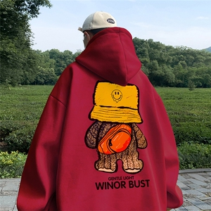 连帽中山卫衣男潮牌600g重磅oversize美式高街慵懒chic大落肩外套图片