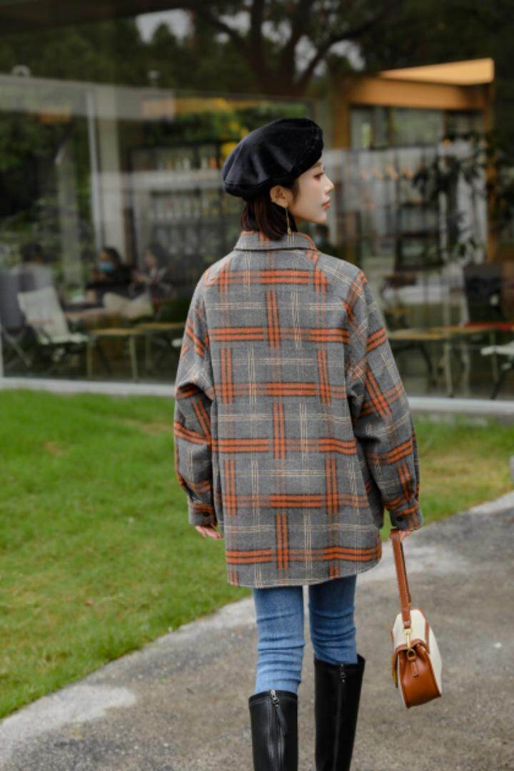 冬格子磨毛衬衫，女装衬衫，美合佳彦(6F)