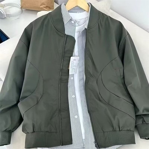 百搭美式飞行夹克春秋潮牌痞帅男女装棒球服中性cleanfit长款外套图片