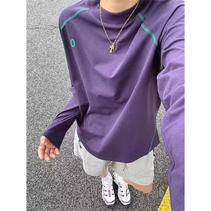 网球服速干运动套装男夏薄款长袖防晒t恤户外骑行羽毛球服两件套图片
