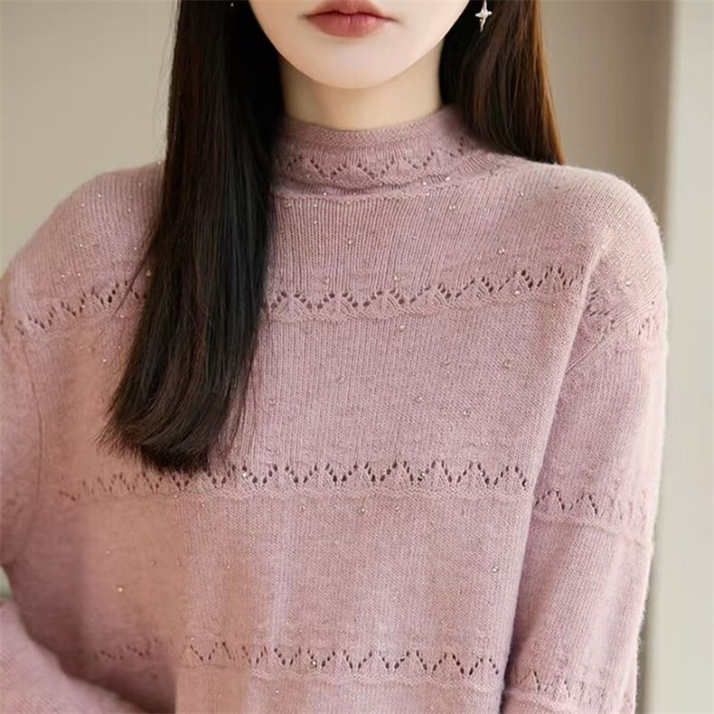 毛衣女冬季加厚外穿内搭套头圆领短款小个子时尚针织衫打底衫上衣,针织衫/毛衣,暖姿羊绒