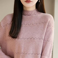 毛衣女冬季加厚外穿内搭套头圆领短款小个子时尚针织衫打底衫上衣，女装针织衫/毛衣，暖姿羊绒