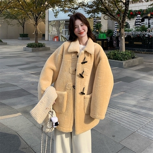 皮毛一体冬季加厚外套女2024冬新款上衣高端宽松小香风韩系羊羔毛图片