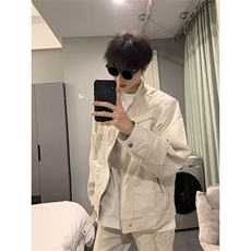 水洗牛仔外套女春秋季款美式复古立领工装夹克JK7710，男装夹克，星座1116A（原606A-3）