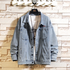 2025年秋季奶牛刺绣浅色牛仔外套男潮牌修身休闲夹克JK864-P68，男装工装外套，星座1103-1