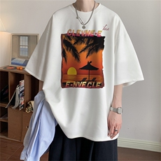 23夏抖音品质美式重磅短袖T恤麂皮TX2316万件现货差价大，男装T恤，电商B210