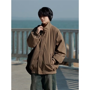 JK36-P59 美式复古设计感夹克外套士2025秋冬季痞帅街棒球服图片