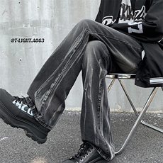 秋季美式ins高街hiphop微喇扎染牛仔裤货号K2313P55控78，男装牛仔裤，电商A063