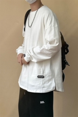 2025现货纯棉长袖T恤设计感宽松休闲打底上衣A351-AT2527-P55，男装T恤，电商A351
