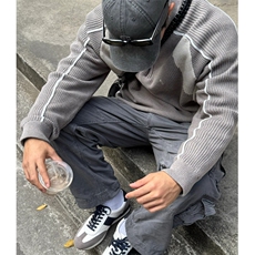 半拉链毛衣男秋冬小众设计感拼接潮牌美式复古上衣痞帅外套MY055，男装针织衫/毛衣，星座601-1
