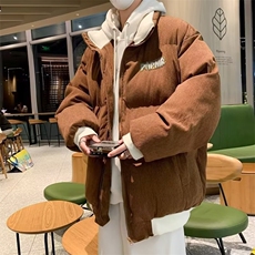 美式灯芯绒棉袄男冬季加厚棉服复古宽松立领棉衣外套MW89，男装棉衣，星座1116A-1（原606A）
