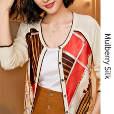 时尚都市风优雅印花真丝衬衫展现女性魅力与气质，女装衬衫，宋氏羊绒