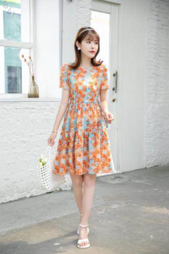 现货供应：雪纺真丝连衣裙M一XXL，女装连衣裙，拉思维加丝