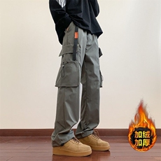 美式工装裤男士潮牌2024秋冬新款宽松加绒长裤K10021JR-P59，男装休闲裤，星座1109-3