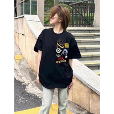 万针全刺绣工艺得物抖音高品质260克纯棉双纱美式高街短袖T恤P33，男装T恤，电商A486