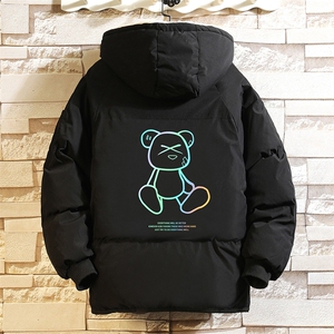 MY16139-P100 加厚加绒连帽衣男大码服男面包服男 砖墙挂拍图片