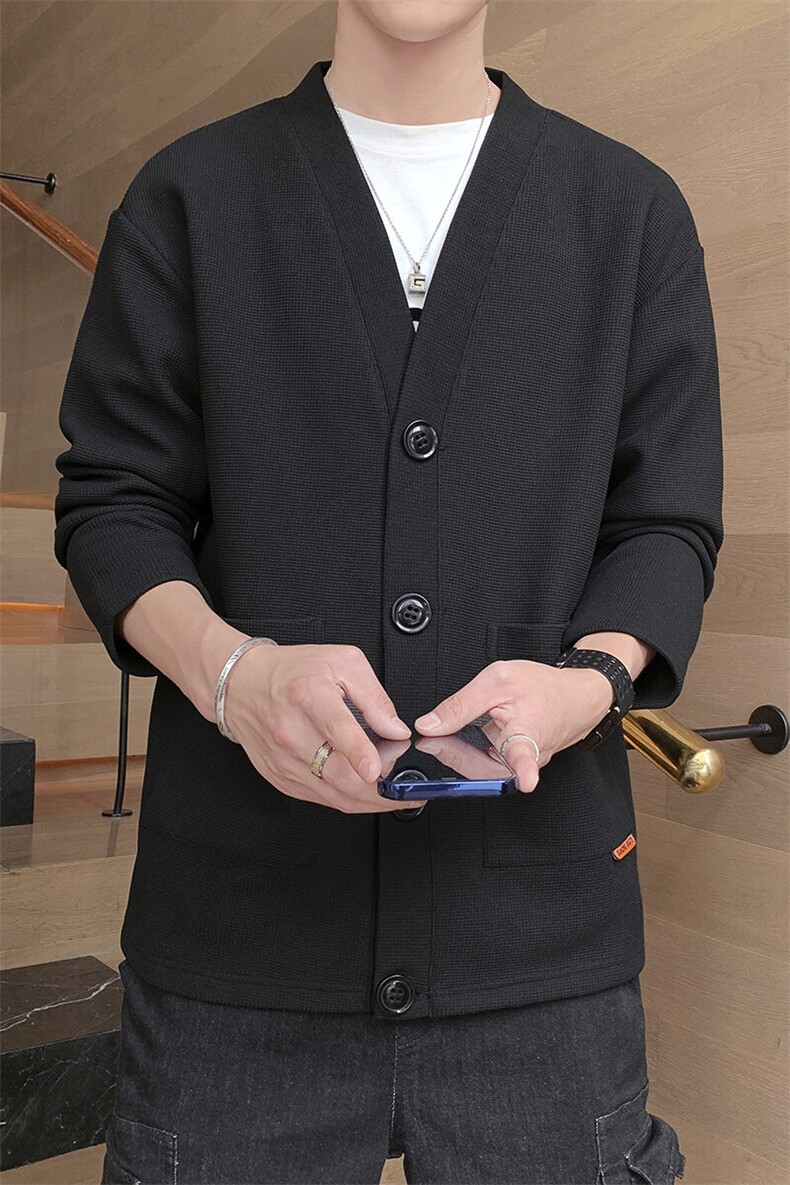 新款休闲华夫格开衫,男装夹克,星座1106-2（原1111B）