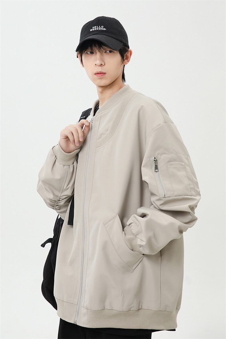 春季新款港风美式拉链设计感立领棒球服夹克XZ213-JK03-P68控98,男装夹克,星座213