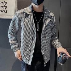 312A-5-2204-P120春秋千鸟格社会小伙夹克外套潮流韩版上衣B，男装夹克，星座312A-5