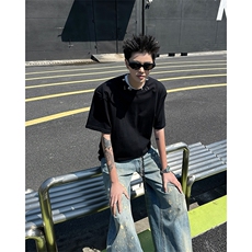潮牌痞帅炸街t恤男重磅美式金属环扣短袖夏季小众半袖T0582-P48，男装T恤，星座308B-1