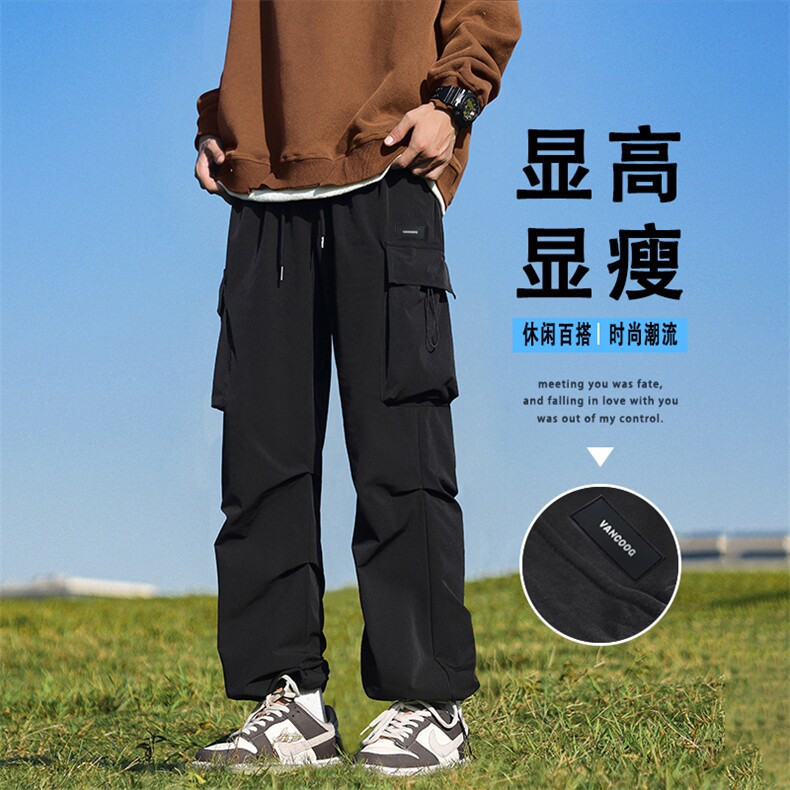 直筒宽松休闲运动登山裤美式工装裤秋季潮牌痞帅机能K211-特批-38，男装工装外套，星座718-1