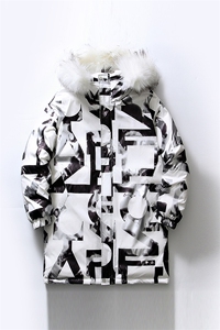白底平铺冬季新款90%白鸭绒毛领连帽羽绒服男XZ109-Y1258-P248图片