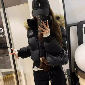 2025冬季新款短款皮草连帽羽绒服女收腰显瘦高级感大毛领羽绒外套图片