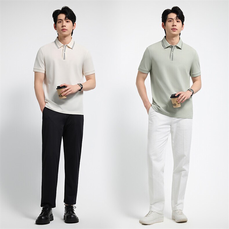 2025夏季新款高品质7A抑菌短袖高级感翻领Polo衫2270-P48控80,男装T恤,电商D342