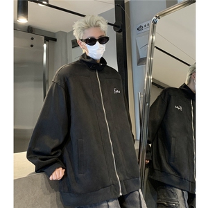 主推 港风美式复古麂皮绒立领潮牌夹克外套上衣男女 G1093 P88图片