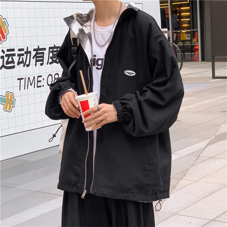 双面穿ins潮流外套男秋季hiphop高街上衣宽松美式工装W1539-P58,男装夹克,星座512-4