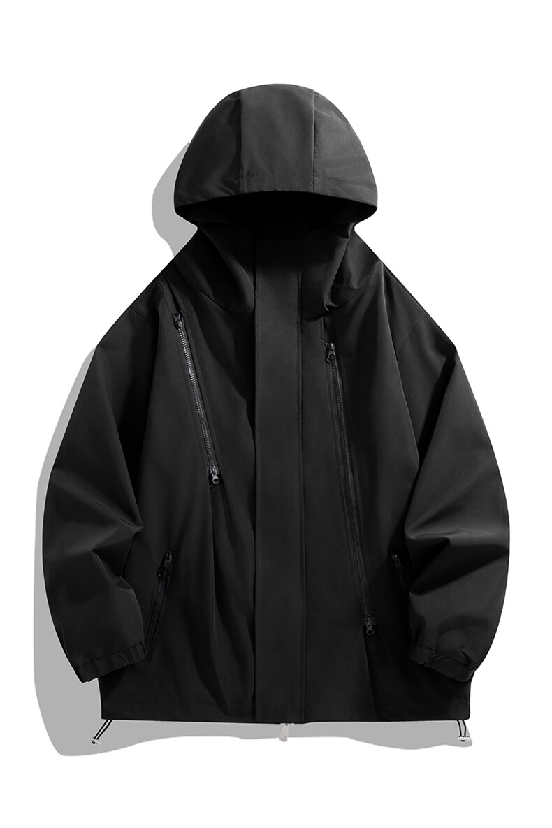 春秋情侣户外运动连帽冲锋衣夹克高街拉链机能外套JK8008-45,男装夹克,星座217-4