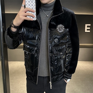 爆品冬季男士时尚加厚仿皮草保暖爸爸装商务夹克外套ZX8939-P310
