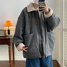 冬季日系vintage灯芯绒服男加绒加厚外套羊羔毛袄W6118-P100，男装棉衣，星座512-3