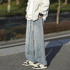 水洗直筒修身微喇牛仔裤三色高弹力高品质有大货-有加绒G136，男装牛仔裤，星座910