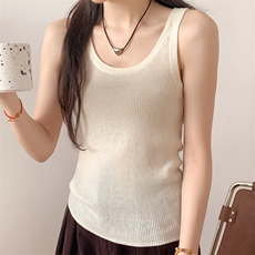 时尚简约百搭休闲女士显瘦无袖背心，女装背心吊带，旭友羊绒