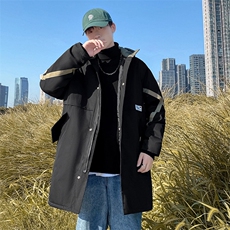 货足支持各种活动8XL-M港风棉衣男2023冬新款中长款加厚棉服大码，男装棉衣，钱塘717(原712)