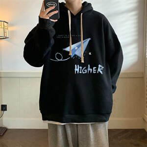 纯棉连帽卫衣男大码运动帽衫宽松薄WY2270-P35 加绒款-P40,男装卫衣,电商A040