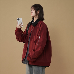 现货 春季宽松翻领拼接夹克潮设计款小众外套XZ811A-JK3010-P88图片
