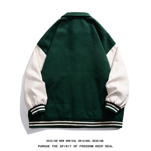 白底 23春季新款设计感贴标印花翻领棒球服夹克外套G603P85控108图片
