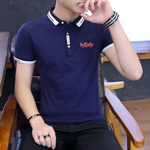 6001纯棉夏装翻领男短袖t恤潮流帅气半袖POLO衫图片