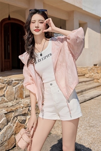 韩版刺绣连帽蕾丝防晒衣女2025春夏新款甜美小个子轻薄洋气短外套图片
