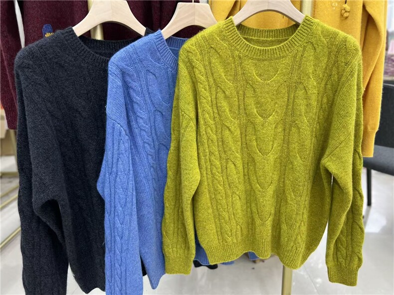 2025年秋季圆领长袖单件套头通勤时尚百搭加厚，女装羊绒衫，初婷羊绒