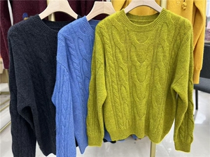 2025年秋季圆领长袖单件套头通勤时尚百搭加厚，女装羊绒衫，初婷羊绒