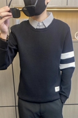 3162-P78社会小伙拼接假两件卫衣男春秋新款男士衬衫领外套男，男装衬衫，电商D310B-1