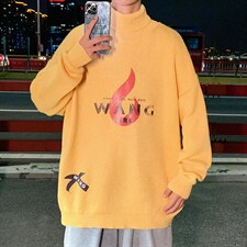 ！2023秋冬新款男士高领毛衣品质加厚保暖印花针织衫M702P55，男装针织衫/毛衣，电商B220